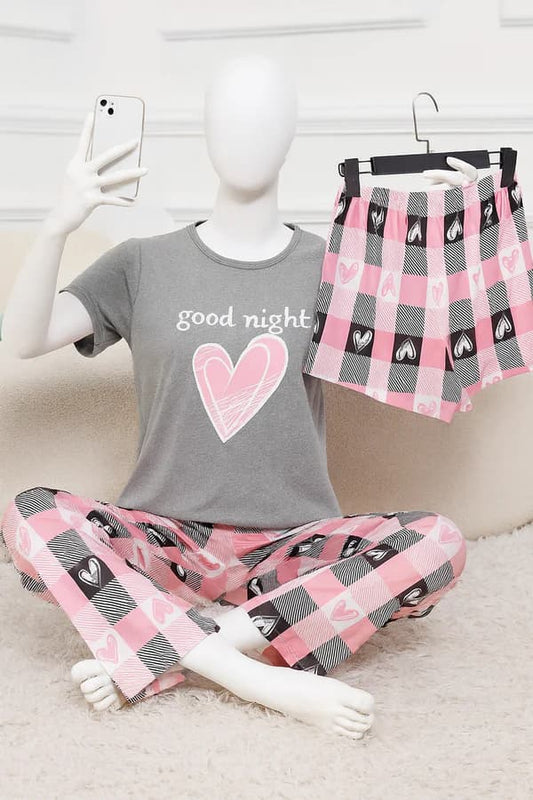 3 Piece Grey Night Nightwear