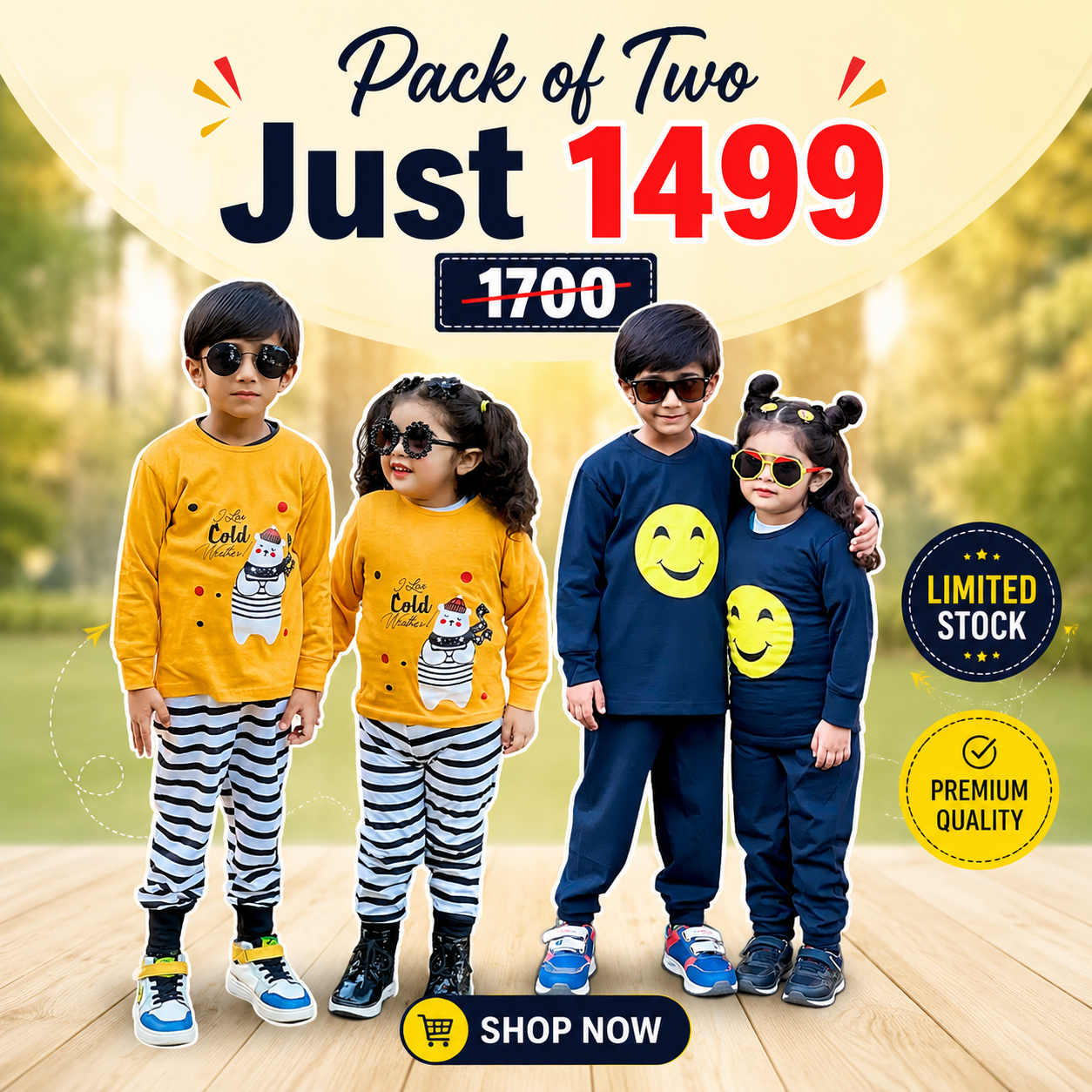 Yellow Panda & Emoji Pack Of Two
