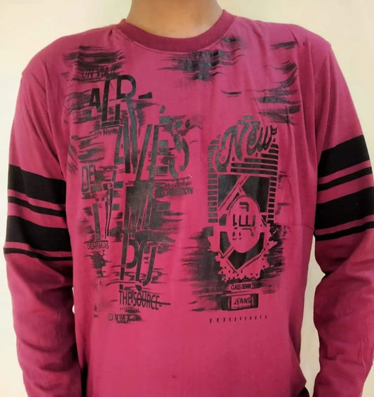 Maroon Full Sleeve Men’s T-Shirt