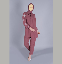 Winter Flower Printed Long Sleeves 2 PC Co-Ord Set