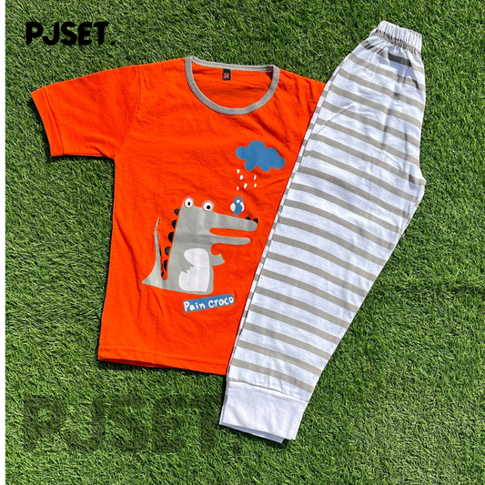 Grey Dinosaur Half Sleeve Kids Suit (Each)