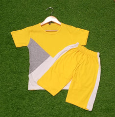 Yellow Panel Kids Short Set (Each)