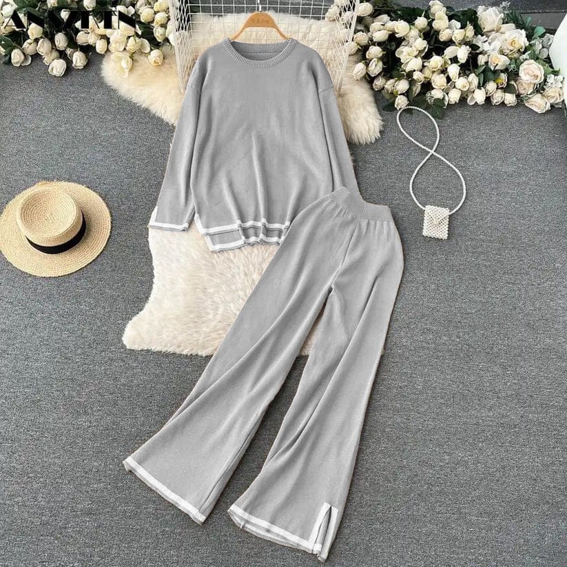 Winter Grey Full Sleeve With Plazzo 2 PC Co-Ord Set