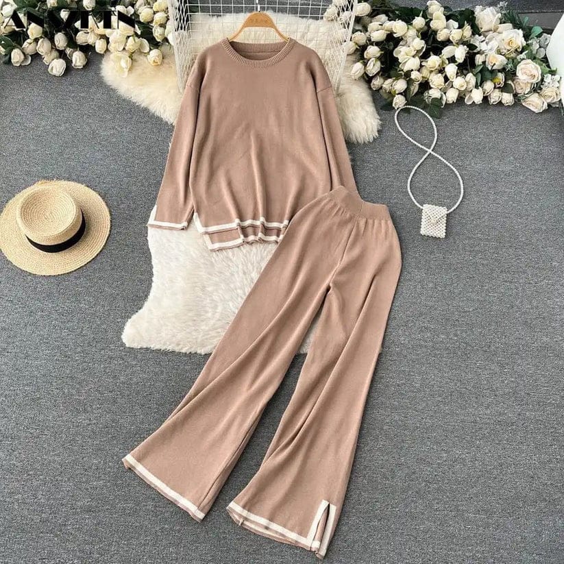 Winter Brown Full Sleeve With Plazzo 2 PC Co-Ord Set