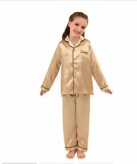 Golden Silk Pajamas  Set