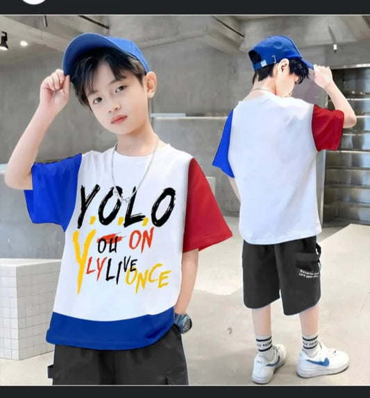 Kids Style Print T-Shirt & Shorts Set