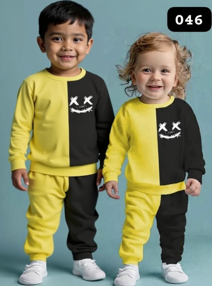 Yellow & Black Kids Winter Suit