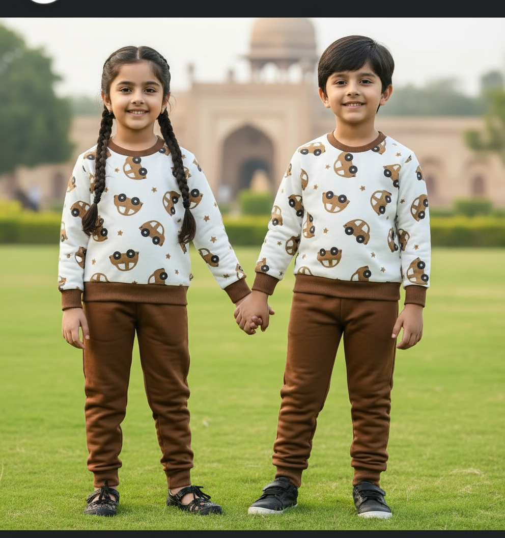 Brown Car Kids Winter Suit