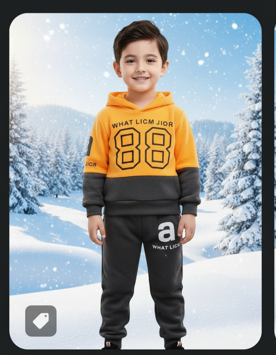 Yellow 88 Sport Printed Kids Winter Suit ( Each )