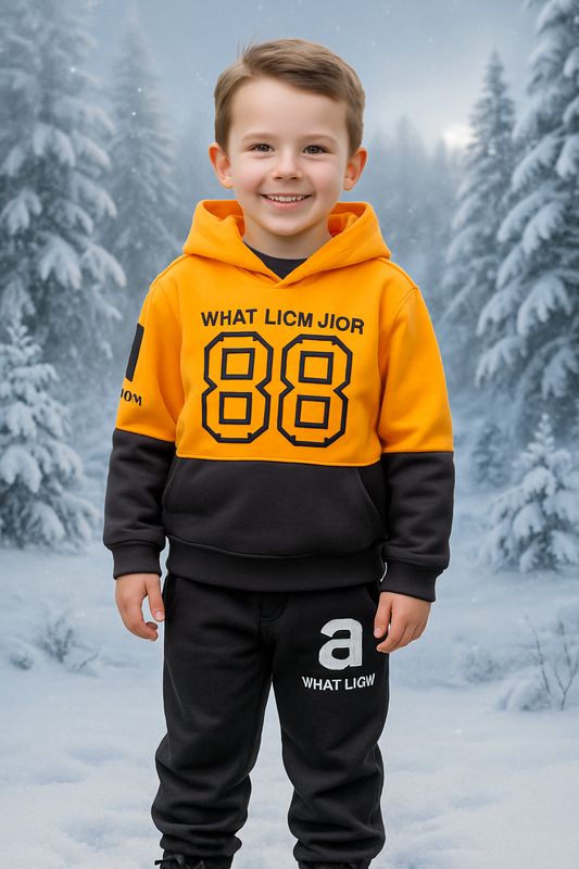 Yellow 88 Sport Printed Kids Winter Suit ( Each )