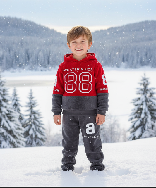 Red 88 Sport Printed Kids Winter Suit ( Each )