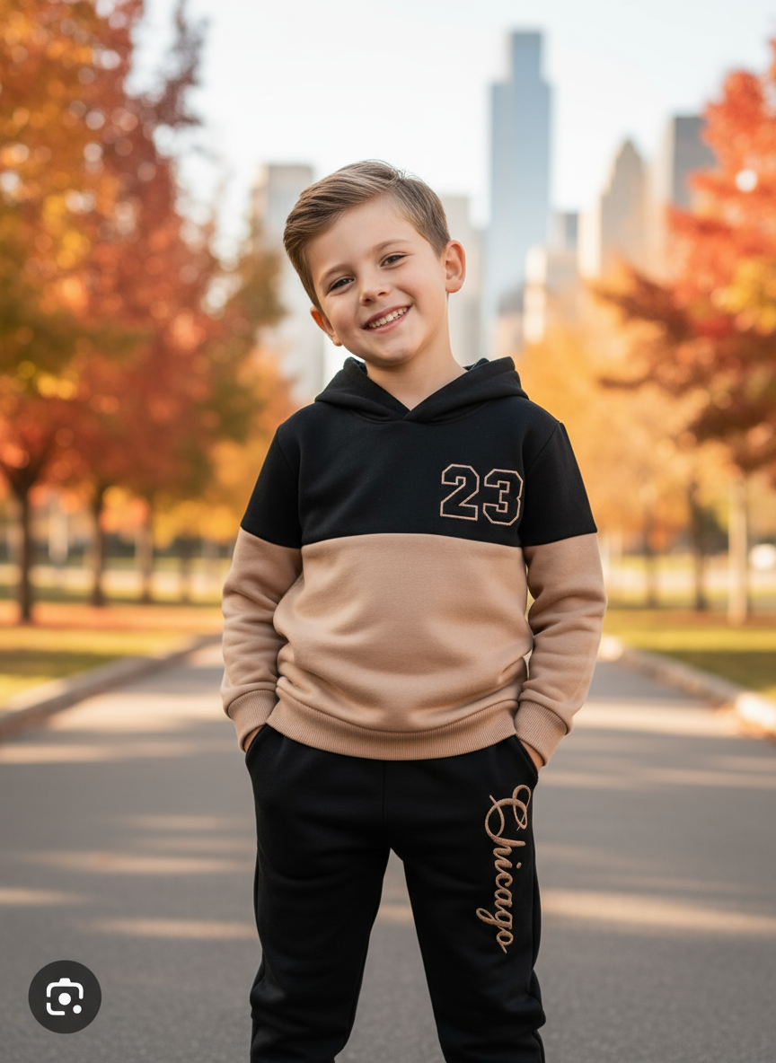 Brown Panel 23 Sport Printed Kids Winter Suit ( Each )
