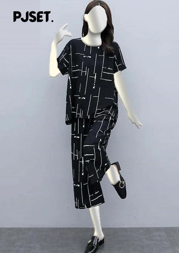 Black Capri Night Suit