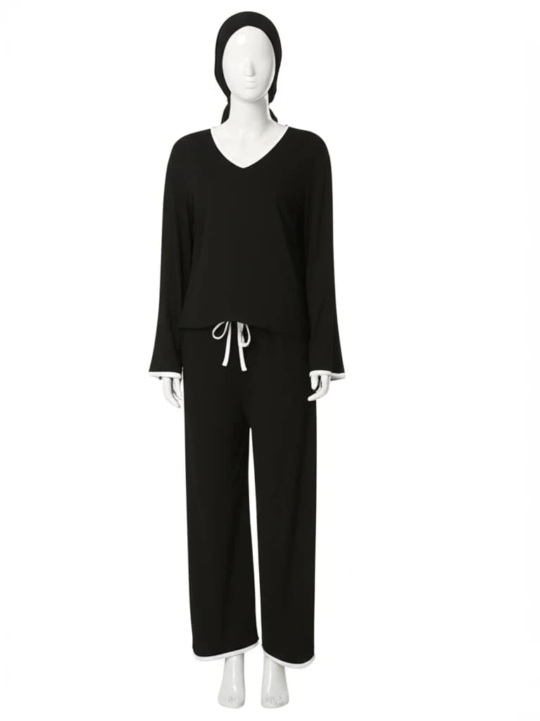 Black Palazzo Style Night Suit