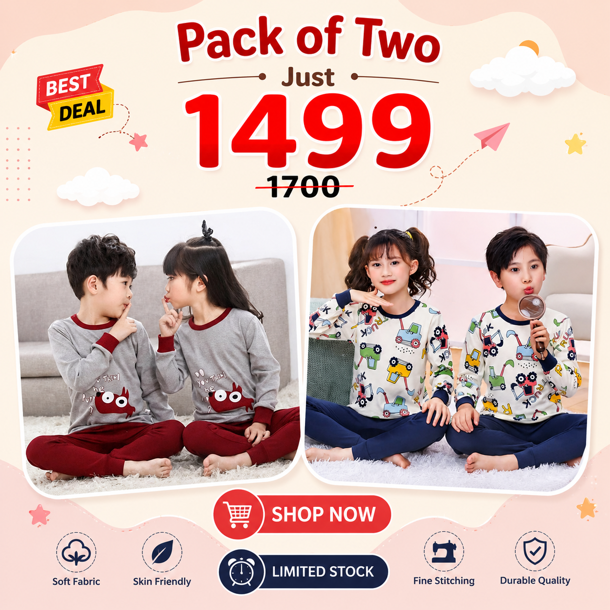 White Truck & Grey Pupi Pack Of Two