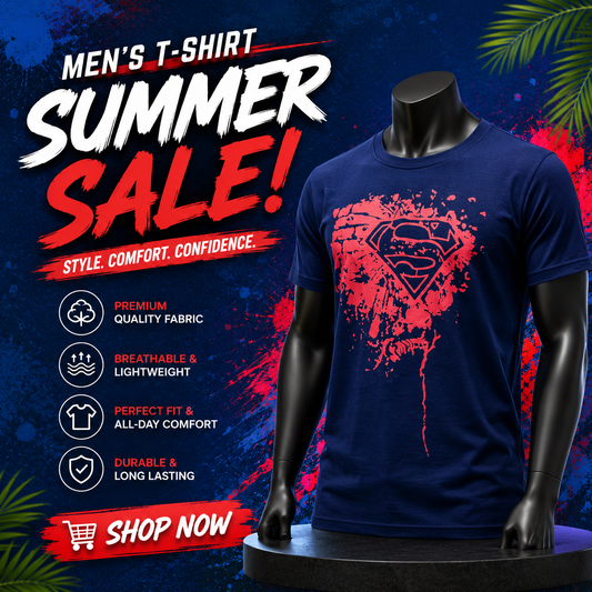 Blue Superhero Men's T-Shirt