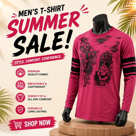 Maroon Full Sleeve Men’s T-Shirt