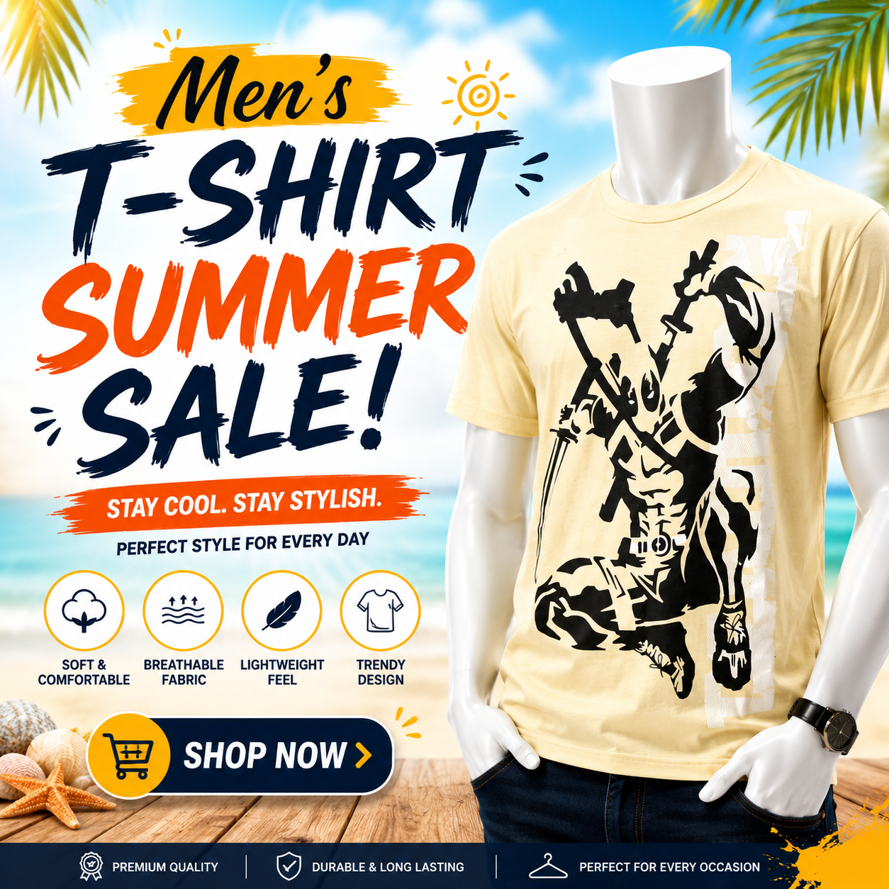 Sword Master Men's T-Shirt Yellow