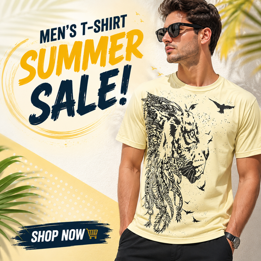 Tiger Shape Printed Men's T-Shirt