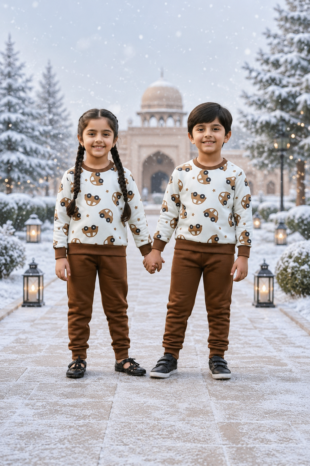 Brown Car Kids Winter Suit
