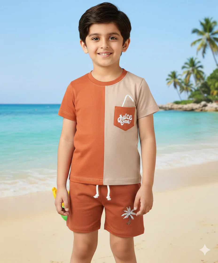 Kids Print T-Shirt & Shorts Set