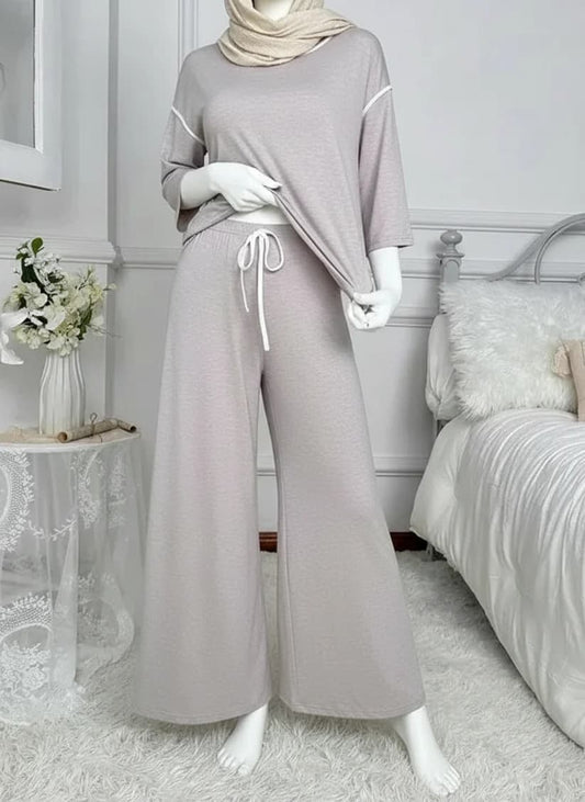 Grey Palazzo Style Night Suit