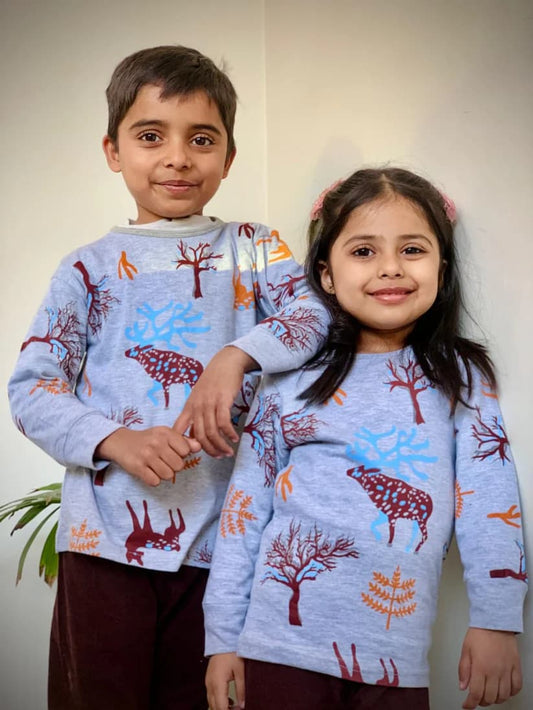 Grey Tree and Swamp Dear Kids Wear