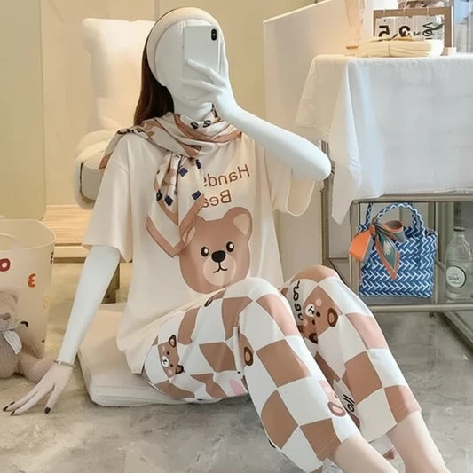 Handsome Bear Printed Night Suit