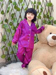 Purple Silk Pajamas  Set