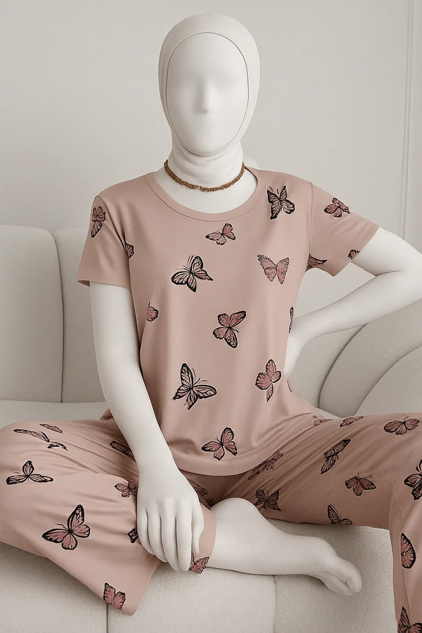 Monach Butterfly Printed Night Suit