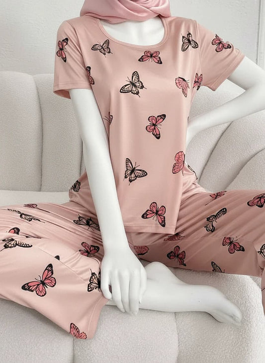 Monach Butterfly Printed Night Suit