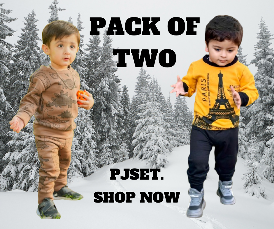 Fleece Brown Dino & Yellow Paris Printed Suit  Pack Of Two
