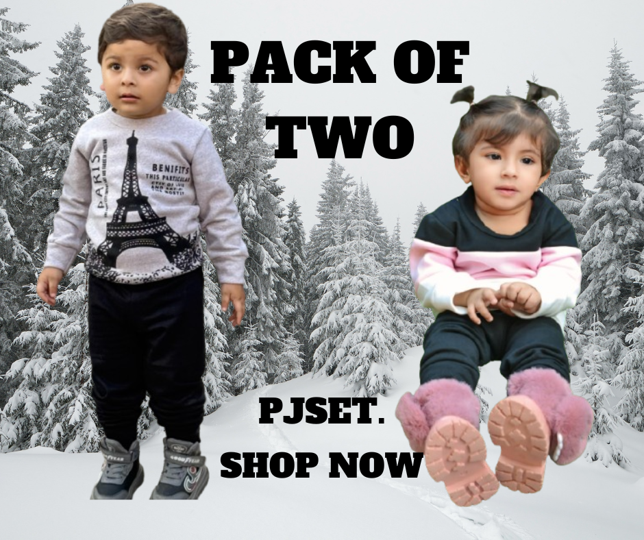 Fleece Fabric Grey Paris & Pink Panel Printed Suit  Pack Of Two