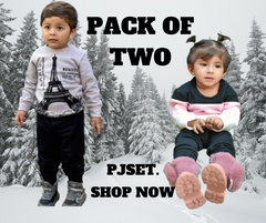 Fleece Fabric Grey Paris & Pink Panel Printed Suit  Pack Of Two