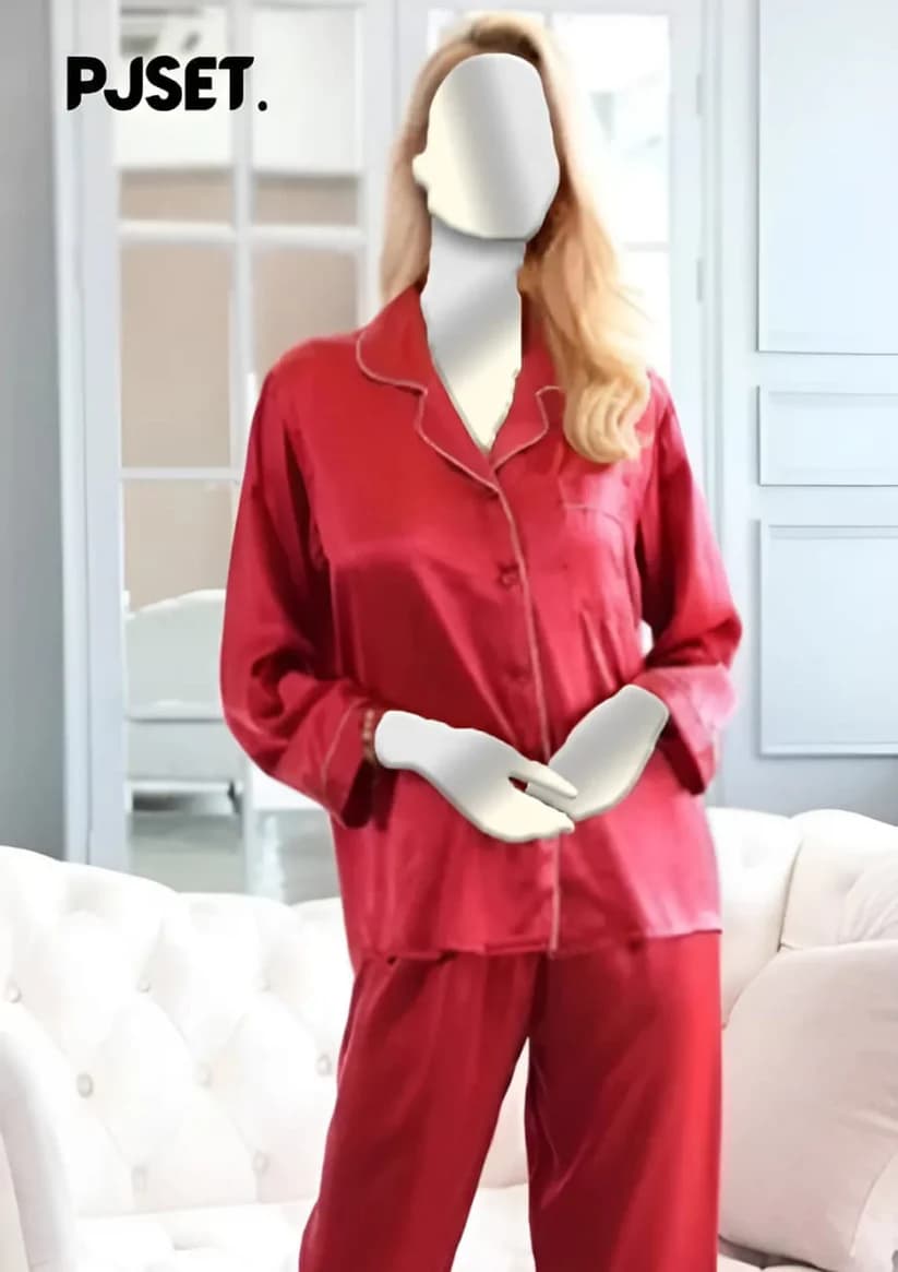 Red Silk Night Suit