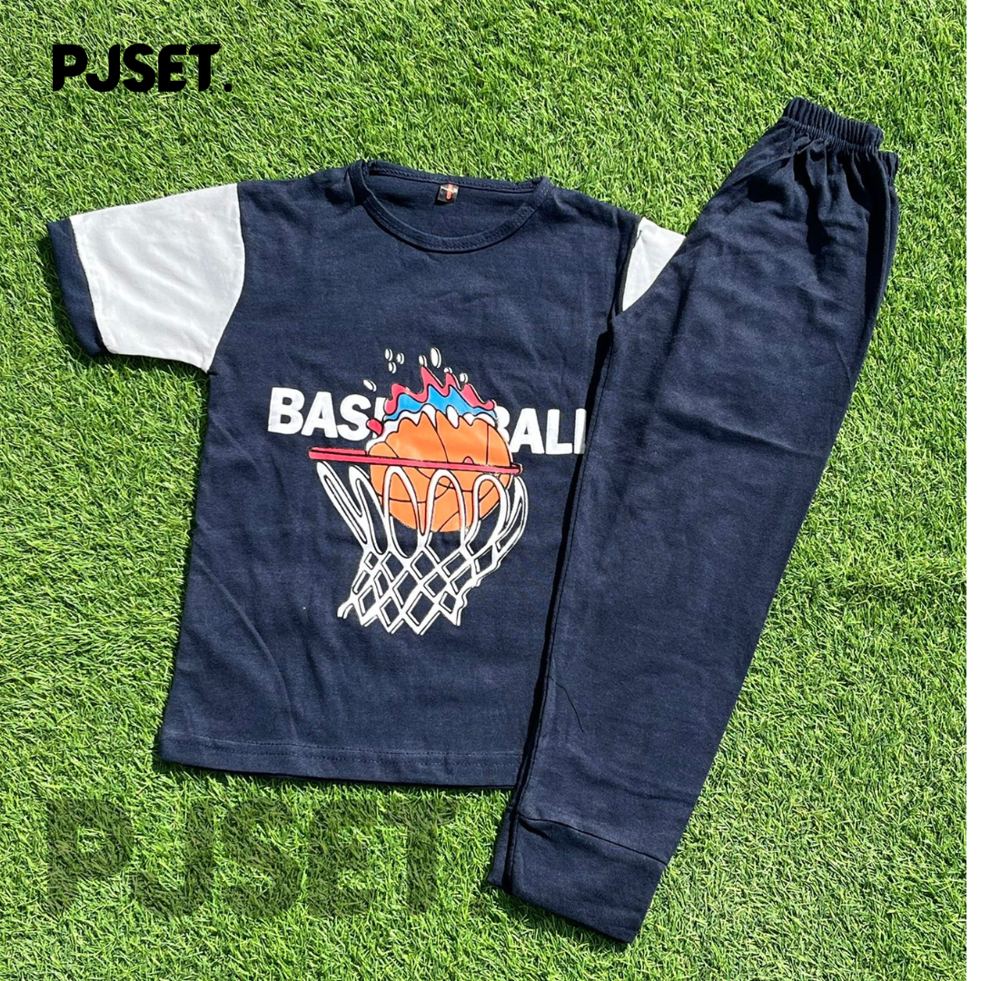 Blue Basketball Half Sleeve Kids Suit (Each)