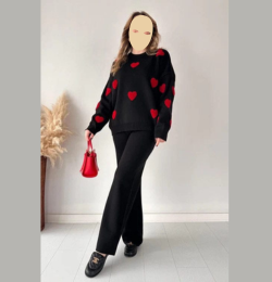 Winter Heart Printed 2 PC Co-Ord Set