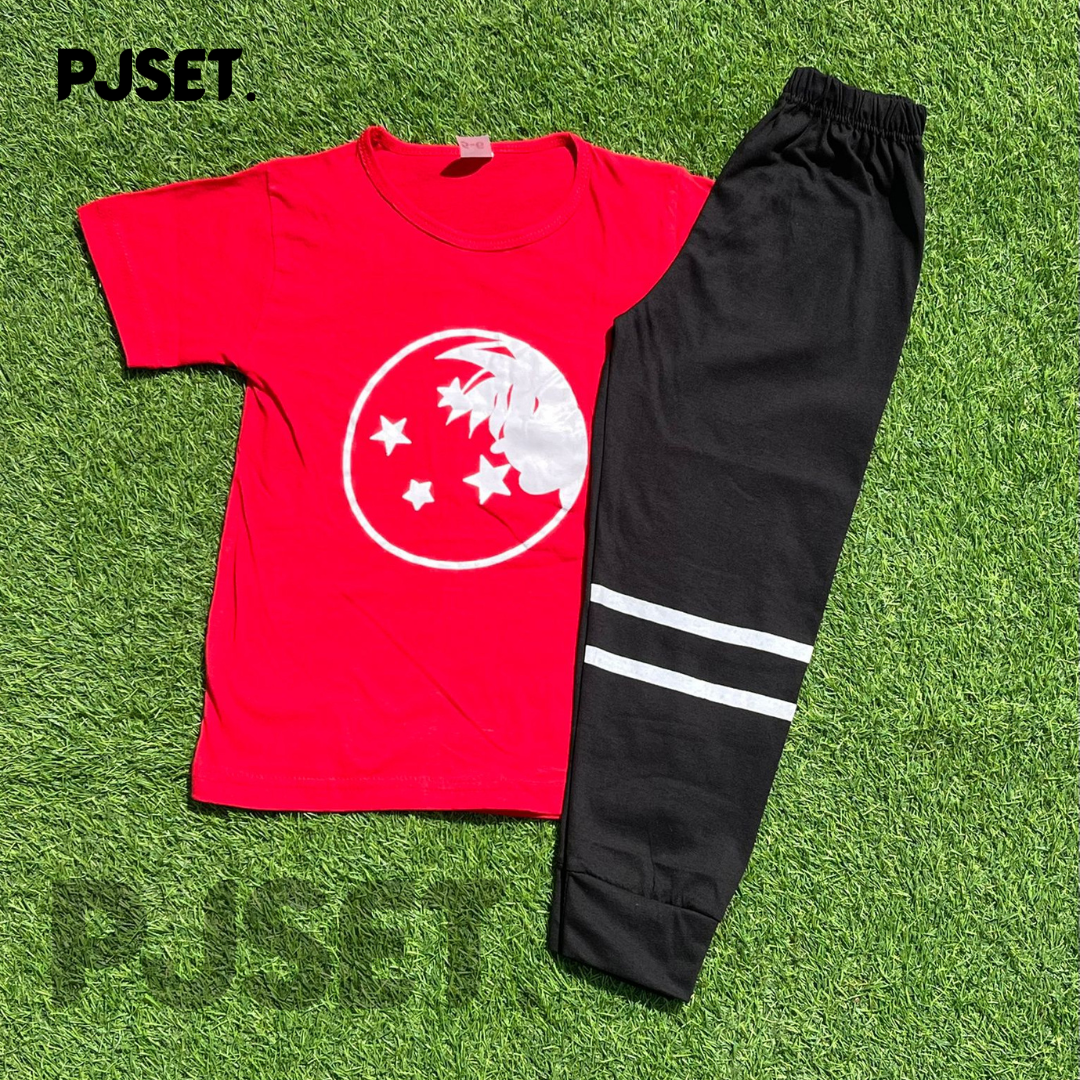 Red Moon Printed Half Sleeve Kids Suit (Each)