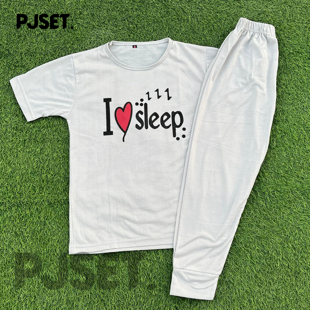 I Love Sleep Printed Half Sleeve Kids Suit