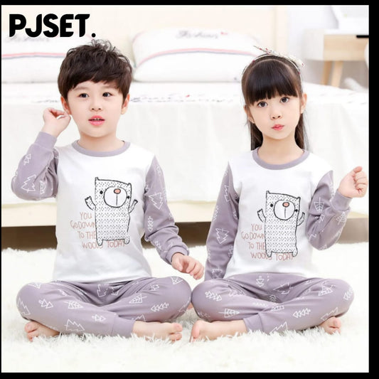 Purple and White Cat Kids Wear