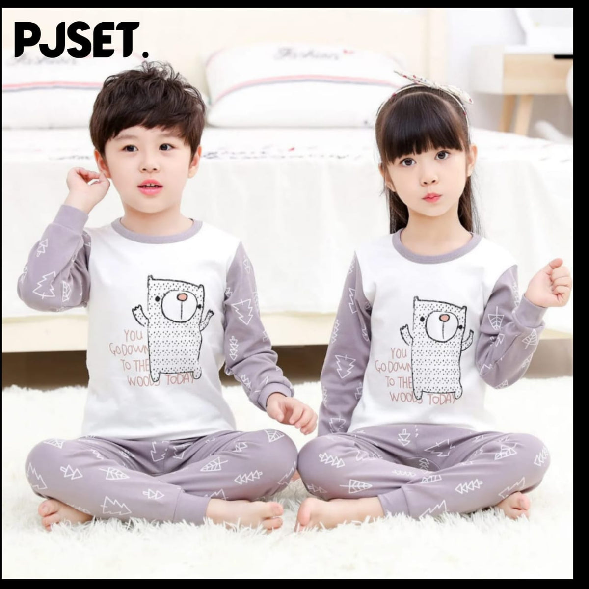 Purple and White Cat Kids Wear
