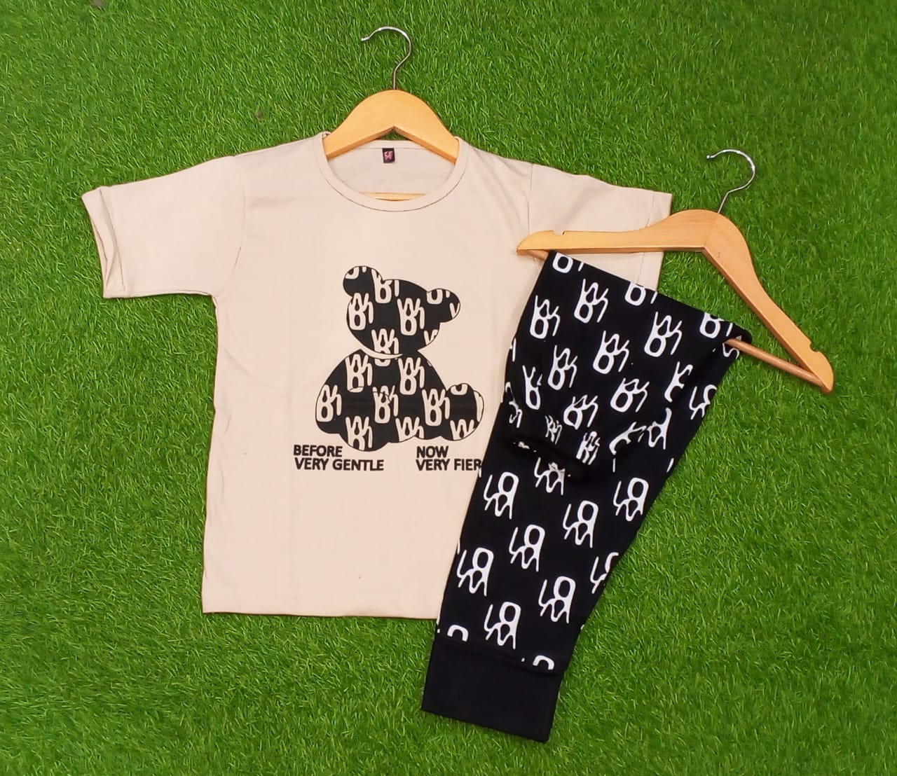 Black Panda Half Sleeve Kids Suit (Each)