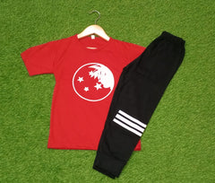 Red Moon Printed Half Sleeve Kids Suit (Each)