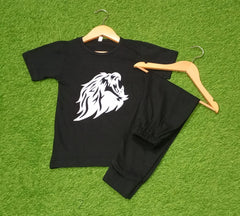Black Lion Printed Half Sleeve Kids Suit (Each)