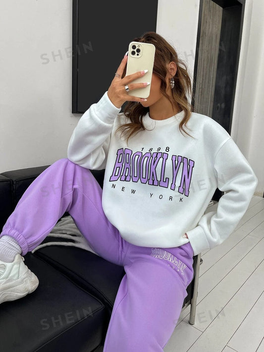 Winter Purple Brooklyn Printed Co-Ord Set For Women