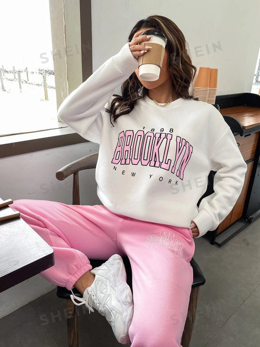 Winter Pink Brooklyn Printed Co-Ord Set For Women