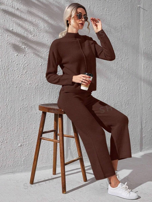Winter Brown Basic 2 PC Co-Ord Set
