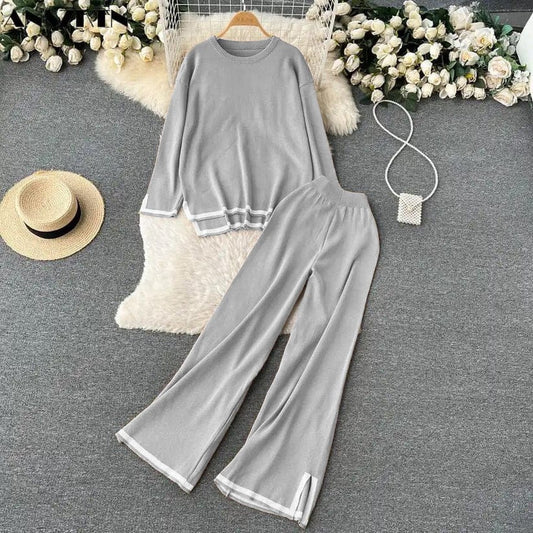 Winter Grey Full Sleeve With Plazzo 2 PC Co-Ord Set