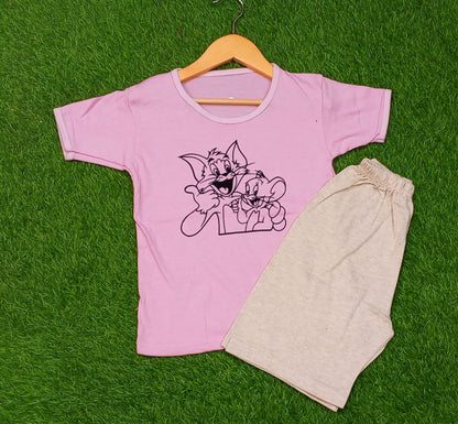 Pink Tom & Jerry Kids  Short Set