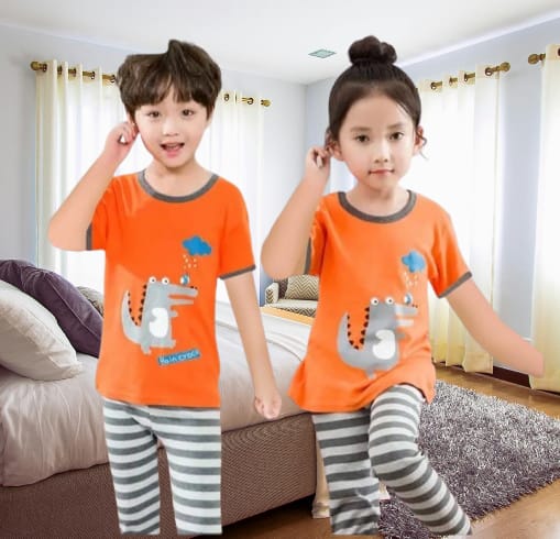 Grey Dinosaur Half Sleeve Kids Suit (Each)